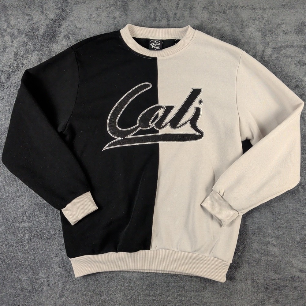 Original Deluxe Cali Crewneck Mens Small Pullover Sweatshirt Script Casual